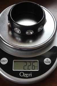 Brazalete Brazalete Vintage ARMANI Exchange Lucita Negro con Cristales Corte Redondo - Imagen 1 de 3