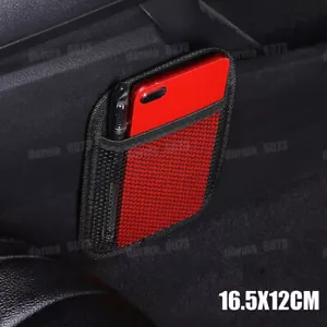 1x PU Leather Car Storage Pouch Bag Phone Holder Organizer Black Accessories - Picture 1 of 12