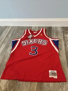 MITCHELL & NESS ALLEN IVERSON JERSEY SIZE XL SWINGMAN HWC GOLD PATCH NWT 76ERS - Picture 1 of 11