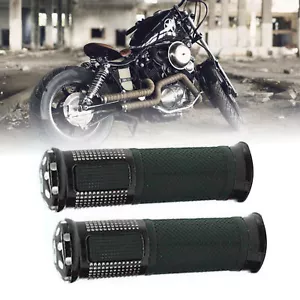 Black Motorcycle Hand Grip Cover Slip Proof Handlebar Wrap Decor Accessory - Picture 1 of 12
