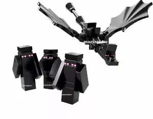 LEGO Minecraft Micromob 3 Enderman & 1 Ender Dragon Minifigures from 21107 NEW - Picture 1 of 5