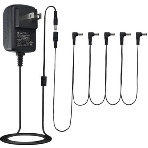 Guitar Pedal Power Supply Adapter US Plug 9V DC 1A & 5 Way Splitter Cable Cords - Picture 1 of 9