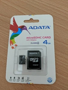 ADATA MICROSDHC CARD WITH ADAPTER 4 GB NEW - Picture 1 of 2