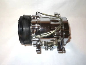 March Performance P412 Air Conditioning Compressor Serpentine Chrome - READ - Picture 1 of 20