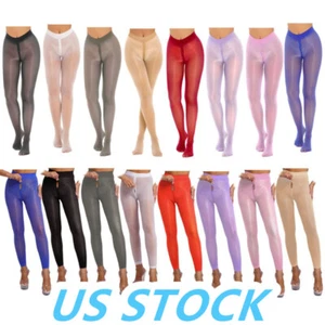 Womens Semi Sheer Silky Pantyhose Footed Stockings Stretchy High Waist Tights - Imagen 1 de 189