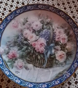 W.S. George Porzellanteller Roses, Fine China aus dem Jahre 1992, 20,5 cm - Bild 1 von 4