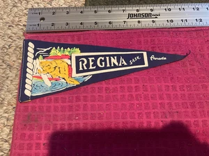 Vintage Regina Saskatchewan Pennant Banner Canada Souvenir SK Beaver - SHIP FAST - Picture 1 of 4