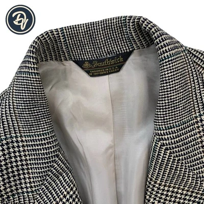 Blazer De Colección 42 L Southwick Clothes Natural Beige Tejido Suave Glen Cuadros Tweed Foto 1 de 4