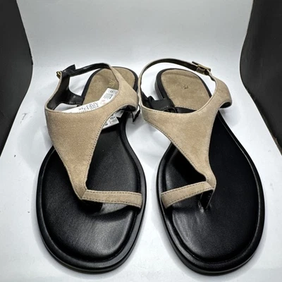 Zara Studded Thong Sandals Size 7.5 Sand Brown - Изображение 1 из 4