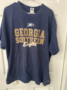 Gildan Heavy Cotton Mens Georgia Southern Eagles Navy Tee Shirt  2XL - Picture 1 of 4