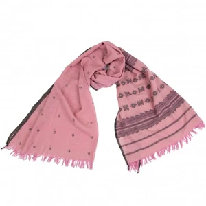 45R Jacquard Fringe Big Stole(K-129453) - Picture 1 of 7