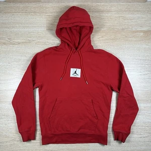 Nike Air Jordan Essential Center Jumpman Flight Fleece Hoodie Red Dri Fit Small - Picture 1 of 8
