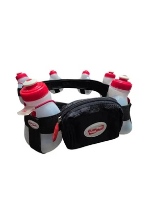 Cinturón de Hidratación FuelBelt XL - 6 Botellas de 8 OZ + Bolsa con Cremallera Rojo/Blanco/Negro Foto 1 de 4