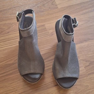 Kork-Ease Damen Boho Leder & Wildleder Keilabsatz Plateau Heels Komfort Slingback 6 - Bild 1 von 10