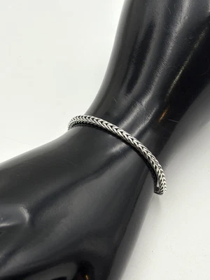 PULSERA PLATA ESTERLINA 925 7" CADENA TRIGO 3,3mm Ancho 8,3g Foto 1 de 4