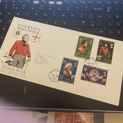 GUERNSEY Stamps First Day Cover FDC 1969 SIR ISAAC BROCK 1769 AS SCAN 1 - Image 1 of 2