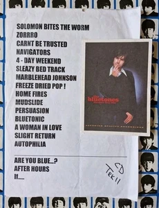 The Bluetones Setlist London UK 2002 + 2001 Promo Card - Picture 1 of 5