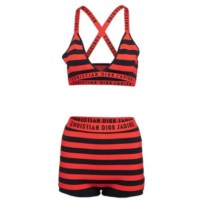 Bikini Christian Dior Dioriviera Rojo Negro Rayas Mujer Multicolor M Foto 1 de 4