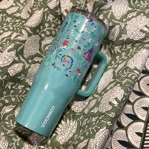 Corkcicle Disney Little Mermaid Cruiser Insulated Tumbler w/ Handle & Straw 40oz - Picture 1 of 4