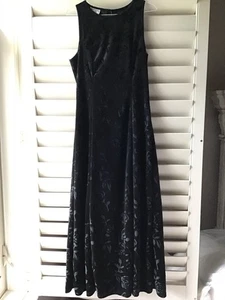 Abito vintage anni 90 in velluto schiacciato nero stravagante, Joule, taglia small - Foto 1 di 6