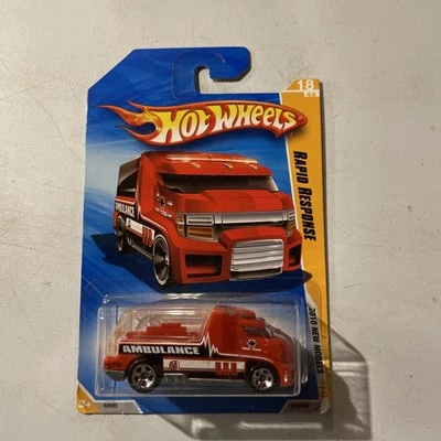 Hot Wheels 2010 New Models RAPID RESPONSE Ambulance new in pack - Image 1 of 3
