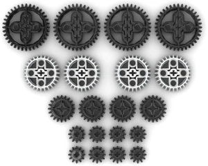 20 LEGO Double Bevel Gears - 4 Sizes  (8,16,24,40,car,transmission,motor,engine) - Picture 1 of 3