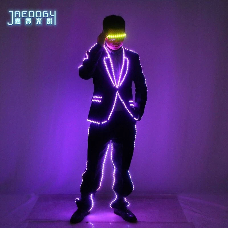 Led Luminous Colorful Costume Clothes Glowing Party Suits Tops Pants Glasses - Image 1 of 4