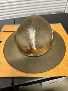 Scoutmaster felt hat Boy Scout. Robert Bayden Powell style with deer skin ring. - Picture 1 of 9