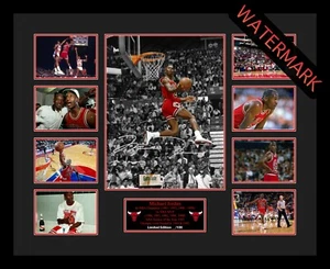 MICHAEL JORDAN CHICAGO BULLS LIMITED EDT OF 100 ONLY SIGNED FRAMED MEMORABILIA - Picture 1 of 6