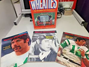 Joe Namath Pkg. 1989 Wheaties Sports Illustrated 12/9/1968, 1/20/1969, 6/11/196 - Picture 1 of 5