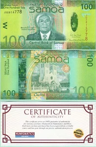 SAMOA - 100 Talas 2017 Polymer BANKNOTE BANKFRISCH COA GELD WÄHRUNG - Bild 1 von 1