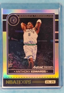 2024-25 Panini Hoops NBA Antony Edwards Artist Proof /25 No.181 - Picture 1 of 3