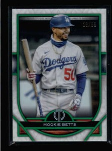 MOOKIE BETTS 2021 TOPPS TRIBUTE #13 GREEN PARALLEL #18/99 BA7729