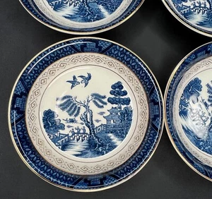 Vintage Double Phoenix Blue (Set of 4) Berry Bowls 5", Japan Nikko Ironstone - Picture 1 of 5