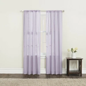Brielle Home Clarke 100% Cotton Window Curtain Panel-Pack of Two - Picture 1 of 27