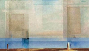 Calm at Sea von Lyonel Feininger als HIQU Kunstdruck auf Leinwand - Bild 1 von 2