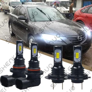 For Mazda 3 2004 - 2009 - 4X H7 9005 6000K LED Headlight Bulbs Kit High Low Beam - Picture 1 of 11