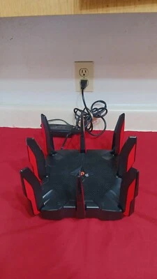 TP-LINK Archer AX1000 Tri-Band Wi-Fi 6 Gaming Router - Black/Red - Image 1 of 4