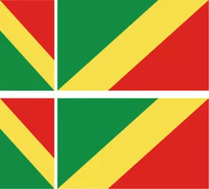 REPUBLIQUE DU CONGO Lot 4 Vinyl Stiker autocollant Drapeau flag Republic Congo - Bild 1 von 1