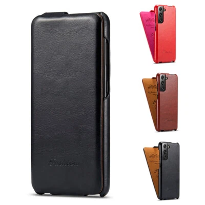 Vertical Flip Case PU Leather Slim Pouch Cover for Samsung Galaxy S25/S24+ Ultra - Image 1 of 4