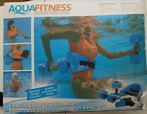 Aqua Fitness Water Exercise Set-6 Piece Aerobic Belt, Barbells Pool Workout Set