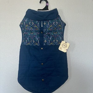 Bond & Co. Dog Jacket - XXL - Navy/ Floral Fall Pattern - Picture 1 of 4
