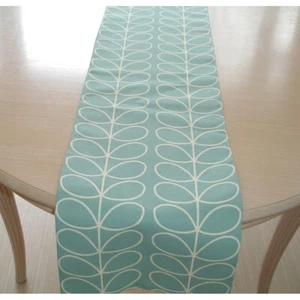 SMALL Duck Egg Table Runner Orla Kiely 36" Linear Stem Ziggurat 3ft Coffee - Picture 1 of 4