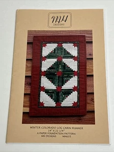 MH Designs Winter Colorado Log Cabin Runner Paper Foundation Pattern - Picture 1 of 5