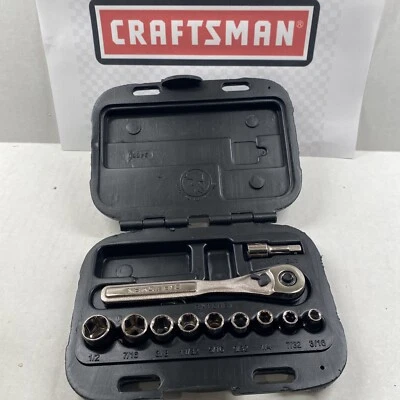 Craftsman USA 1/4" Drive 11-pc 6-pt SAE Socket Ratchet Set 34860 - Image 1 of 3