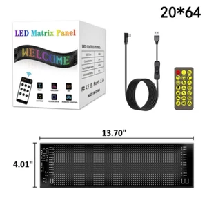 RGB LED Car Sign LED Matrix Pixel Panel DIY Programmable Bluetooth App 20x64 mm - Picture 1 of 2