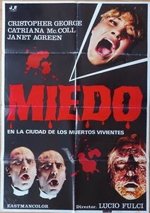 City of the Living Dead ORIGINAL Spanish '80 POSTER Lucio Fulci Gates Of Hell - Picture 1 of 2