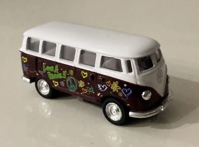 Kinsmart Volkswagen Classical ‘Love & Peace’ Bus (1962) 1/64 Scale Model - VGC - Image 1 of 2