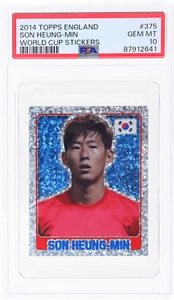 2014 Topps England World Cup Stickers Son Heung-Min #375 PSA 10 - Picture 1 of 2