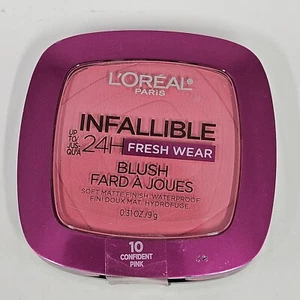 L'OREAL INFALLIBLE UP-TO 24H FRESHWEAR BLUSH #10 CONFIDENT PINK 0.31 oz - Picture 1 of 2